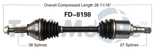 FD-8198 – TRAKMOTIVE CV Axle Shaft, OE Replacement